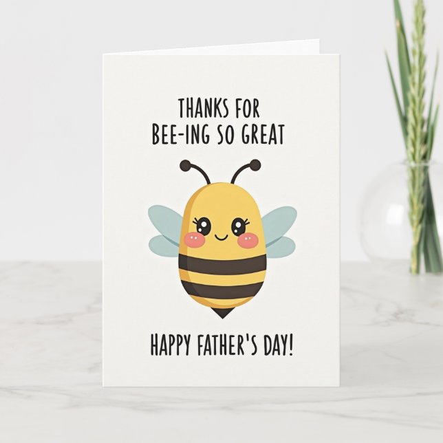 Sweet Fathers Day Bee Graphic Card (Front)
