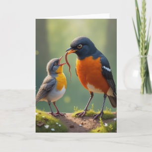 Sweet Fathers Day Bird Feeding Card