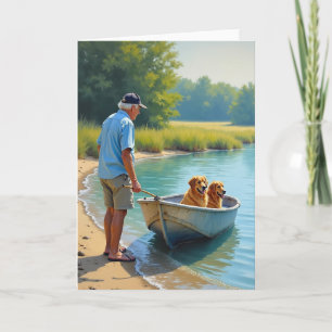 Sweet Fathers Day Boat Scene Card