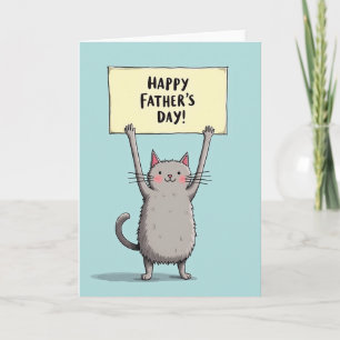Sweet Fathers Day Cat Banner Card