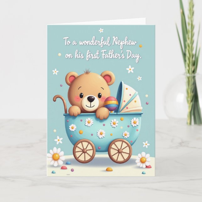 Sweet Fathers Day Cub Carriage Card (Front)