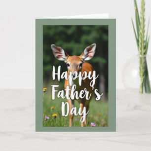 Sweet Fathers Day Fawn In Field Card
