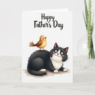 Sweet Fathers Day Feline Friend Card