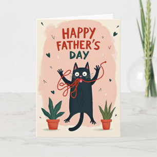 Sweet Fathers Day Feline Yarn Card
