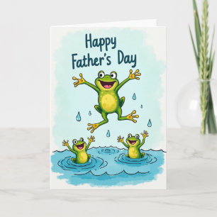 Sweet Fathers Day Frog Family Card
