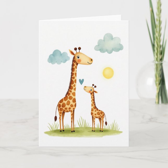 Sweet Fathers Day Giraffe Card (Front)