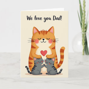 Sweet Fathers Day Kitty Family Card