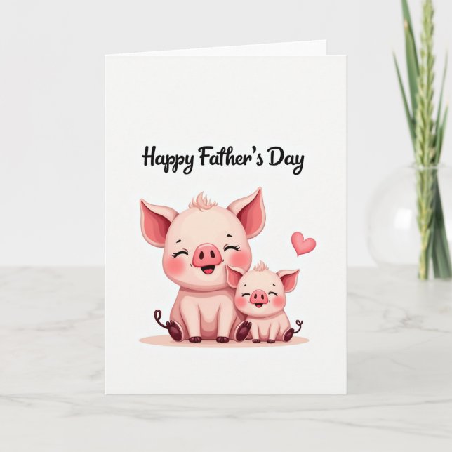 Sweet Fathers Day Pigs Card (Front)