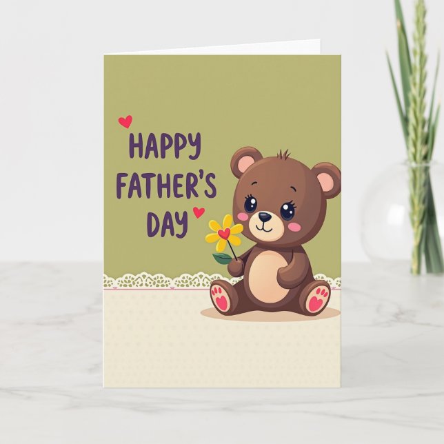Sweet Fathers Day Plush Card (Front)