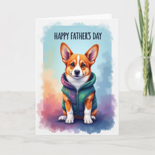 Sweet Fathers Day Pup Portrait Card