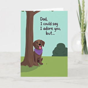 Sweet Fathers Day Puppy Peek Card