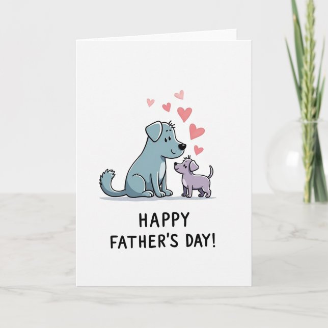 Sweet Fathers Day Pups Card (Front)