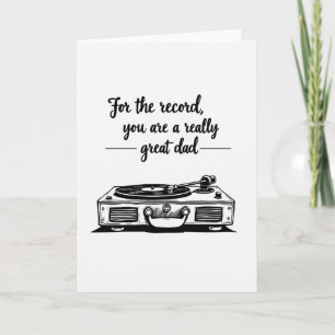 Sweet Fathers Day Record Player Card
