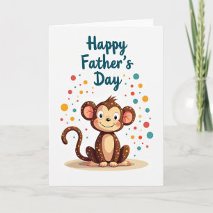Sweet Fathers Day Spotty Monkey Card