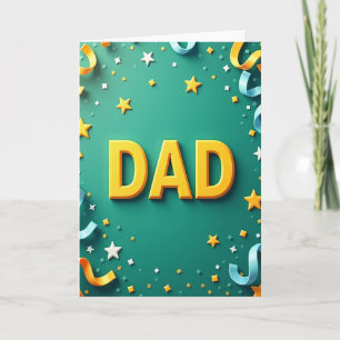 Sweet Fathers Day Teal Letter Card