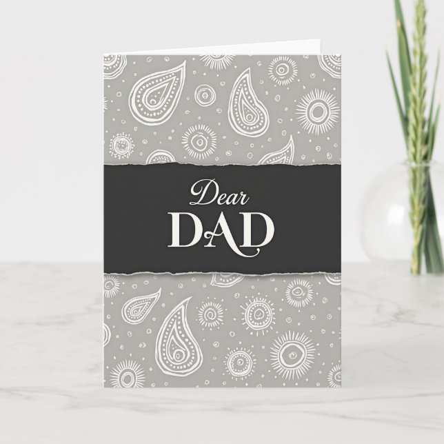 Sweet Fathers Day Torn Paper Card (Front)