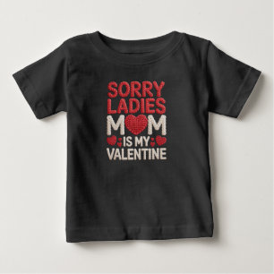 Sweet Faux Yarn Mum Is My Valentine Kids Design Baby T-Shirt