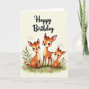 Sweet Fawn Birthday Card
