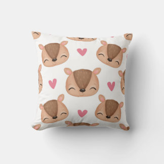 Sweet Fawn Faces with Heart Accents Cushion