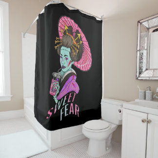 Sweet Fear Geisha Girl Zombie Shower Curtain