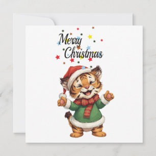 Sweet Festive baby Leopard Holiday Card