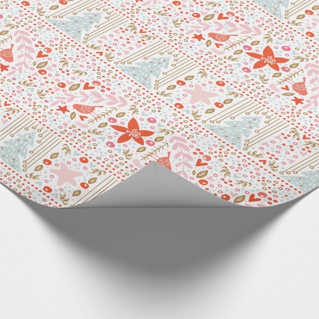 Sweet Festive Pretty Christmas Gift Wrapping Paper (Corner)