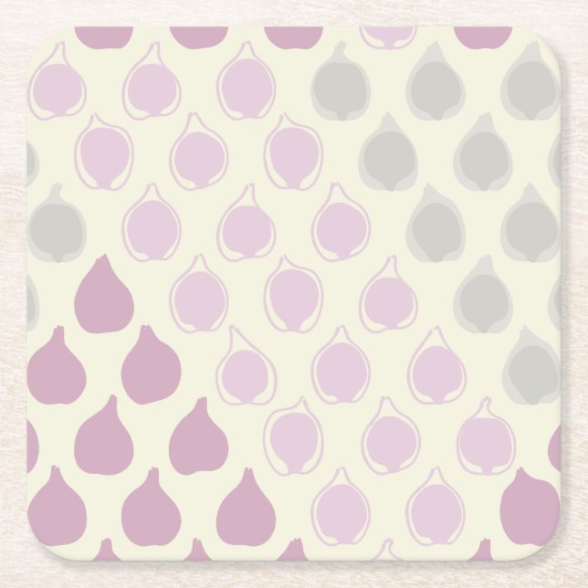Sweet Fig Harvest Square Paper Coaster (Front)