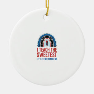 Sweet Firecracker Teacher Vintage Vector Shirt_1 Ceramic Ornament