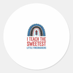 Sweet Firecracker Teacher Vintage Vector Shirt_1 Classic Round Sticker
