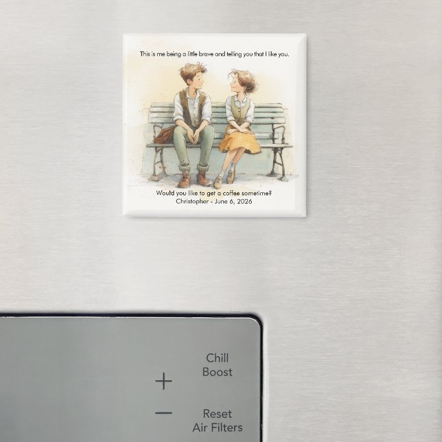 Sweet First Date Coffee Confession Magnet (Creator Uploaded)