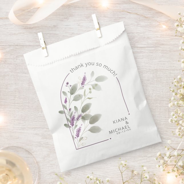 Sweet Floral Arch Wedding Lilac ID998 Favour Bag (Clipped)