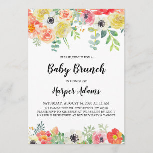 Sweet Floral Baby Brunch Invitation