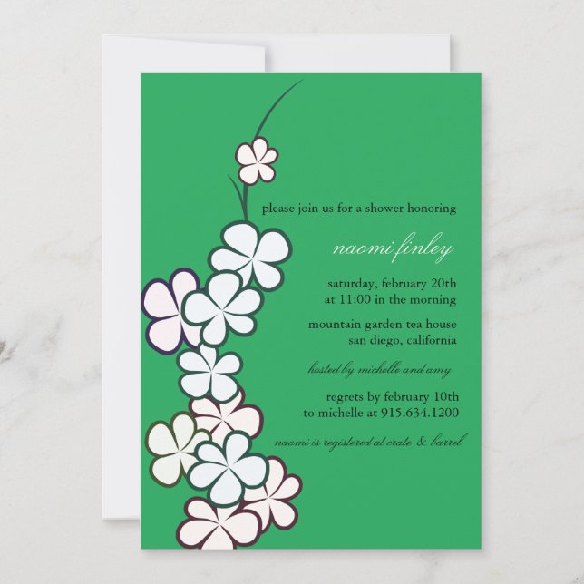Sweet Floral - Bridal Shower invitations (Front)