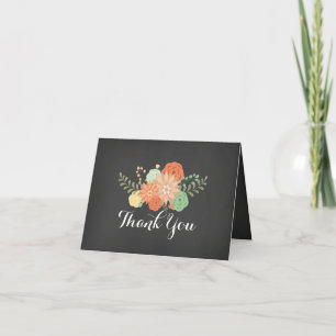 Sweet Floral Chalkboard Thank You Card