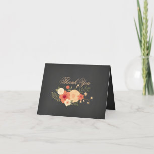 Sweet Floral Chalkboard Thank You Card