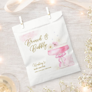 Sweet Floral Champagne Brunch Bubbly Baby Shower  Favour Bag