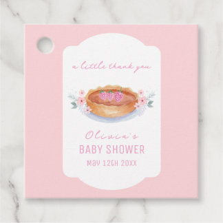 Sweet Floral Cutie Pie Raspberry Baby Shower Favour Tags