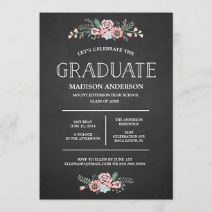 Sweet Floral   Graduation Invitation