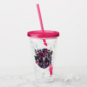 Sweet Floral Lemur Acrylic Tumbler