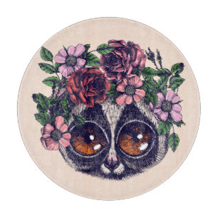 Sweet Floral Lemur Cutting Board