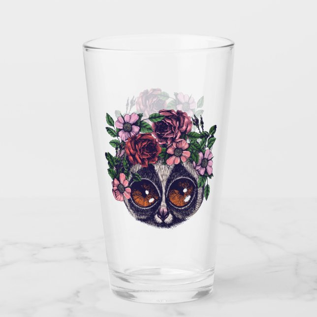 Sweet Floral Lemur Glass (Front)
