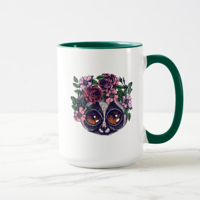 Sweet Floral Lemur Mug (Right)