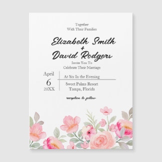 Sweet Floral Magnetic Wedding Invitation