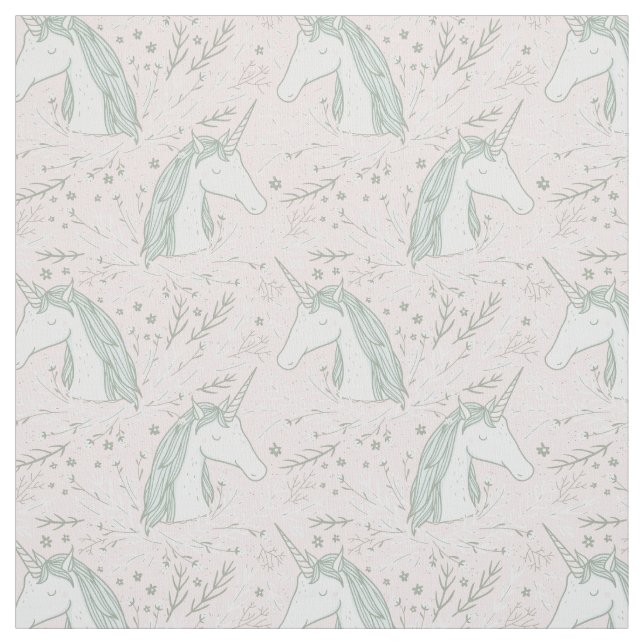 Sweet Floral Unicorn Pattern Fabric (Swatch)