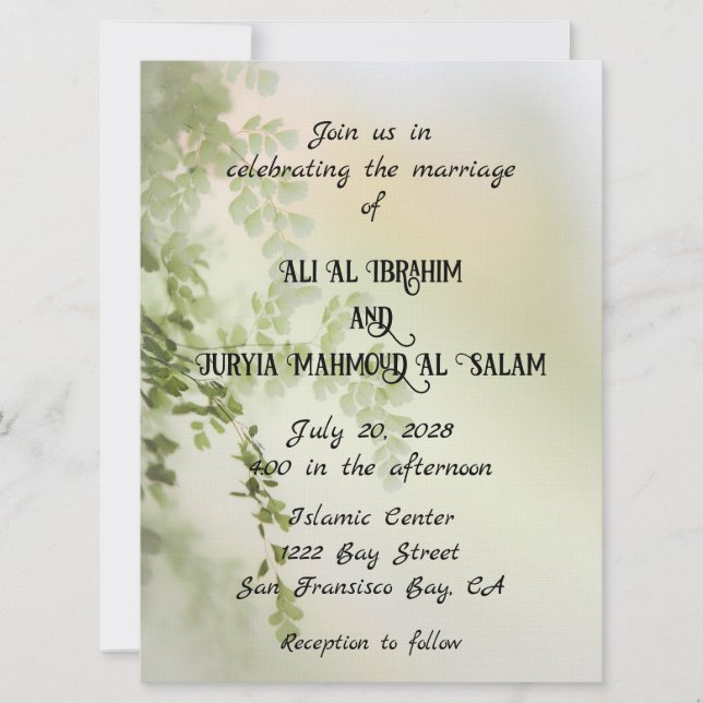 Sweet Floral Wedding Invitation (Front)