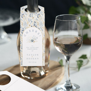 Sweet Floral Wedding Pattern Cheers ID1045 Bottle Tag