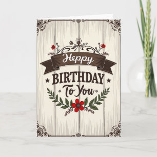 Sweet Floral Wreath Birthday Card