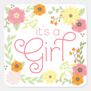 Sweet Flower Garden Baby Shower Stickers