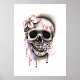 Sweet Flower Skull Poster