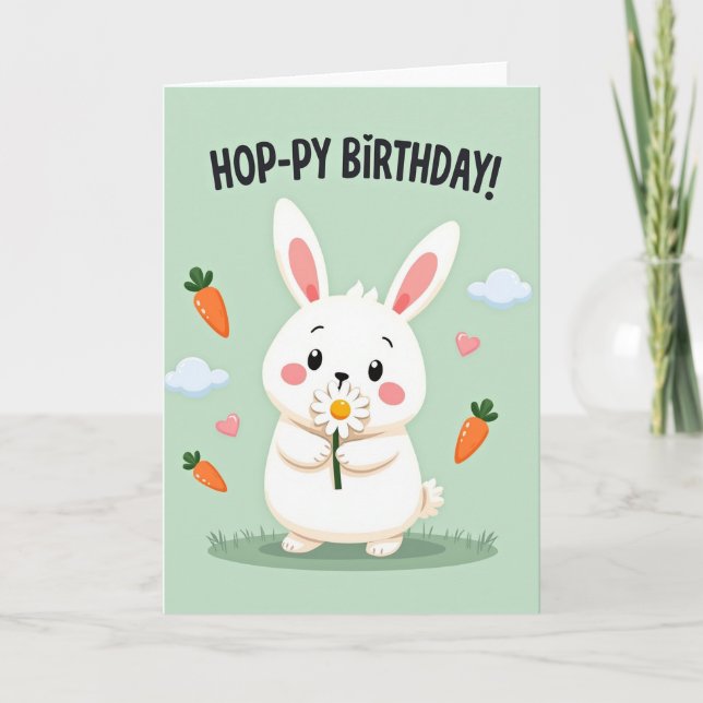 Sweet Fluffy Creature Birthday Card (Front)